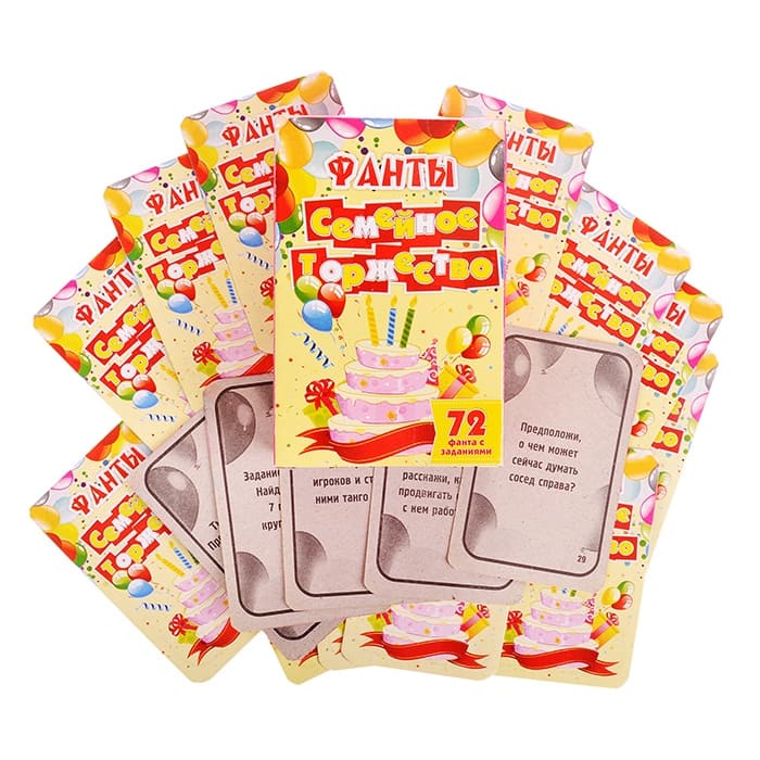 Карточная игра 'Фанты. Семейное торжество', Задира-Плюс, 72 карты, 3+, 0608