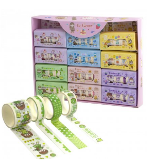 Декоративная клейкая лента Alingar, 1,5 см х 2 м, 3 шт, 3 см х 2м , Девочка SO SWEET, AL12465