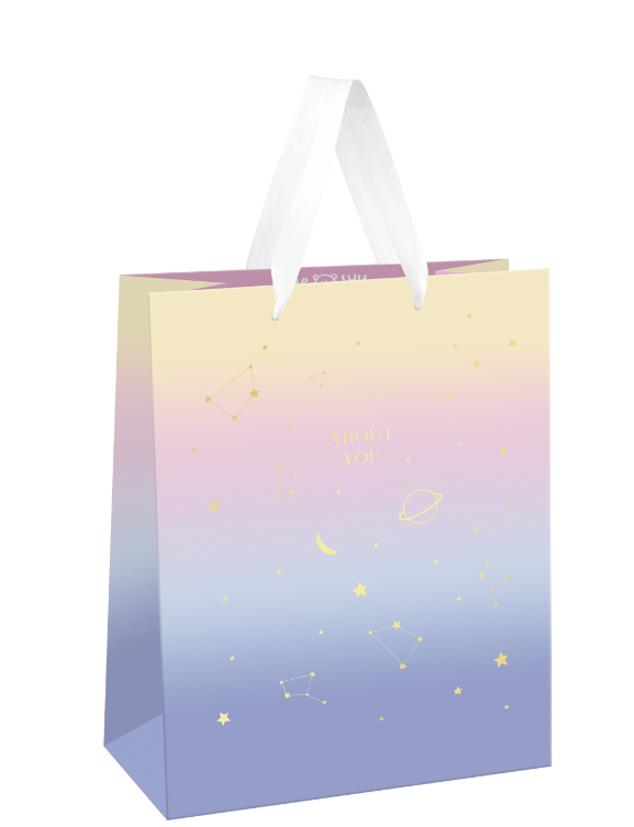 Пакет подарочный 11х14х6,5 см, фольга, матовая ламинация, MS_61689