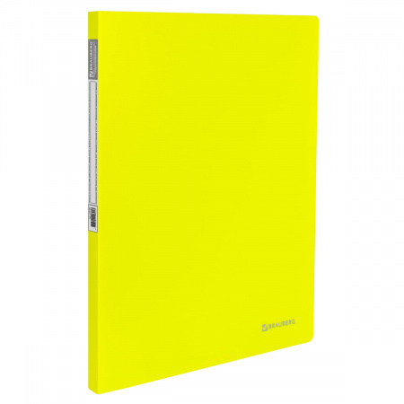 Папка с метал.скоросшивателем и внутр.карманом "Brauberg.Neon", 16 мм, желтая до 100 листов, 227465