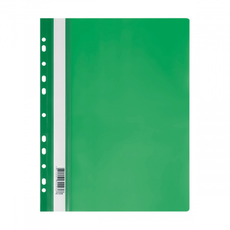 Папка-скорошиватель ,"СТАММ", пластиковая с перфорацией , А4 , 160 мкм , зеленая, ММ-32256