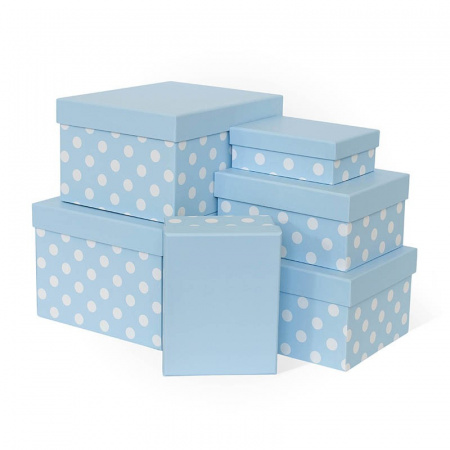 Коробка подарочная "Воздушно-голубая", прямоугольная, 190х150х90 мм, (Серия 6в1), 7902