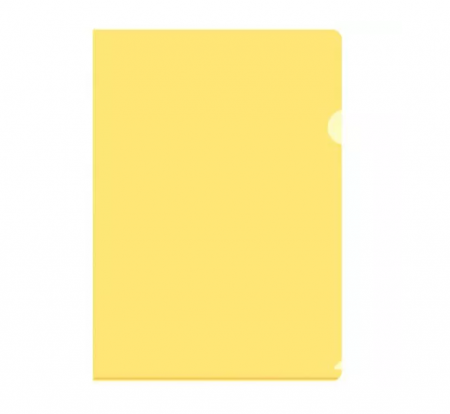 Папка-уголок "KWELT" А4 , желтая , пластик 0,10 мм , тисненая , прозрачная, КР-000253