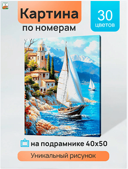 Холст с красками 40x50 см по номерам (в коробке) Деревня в объятиях лета